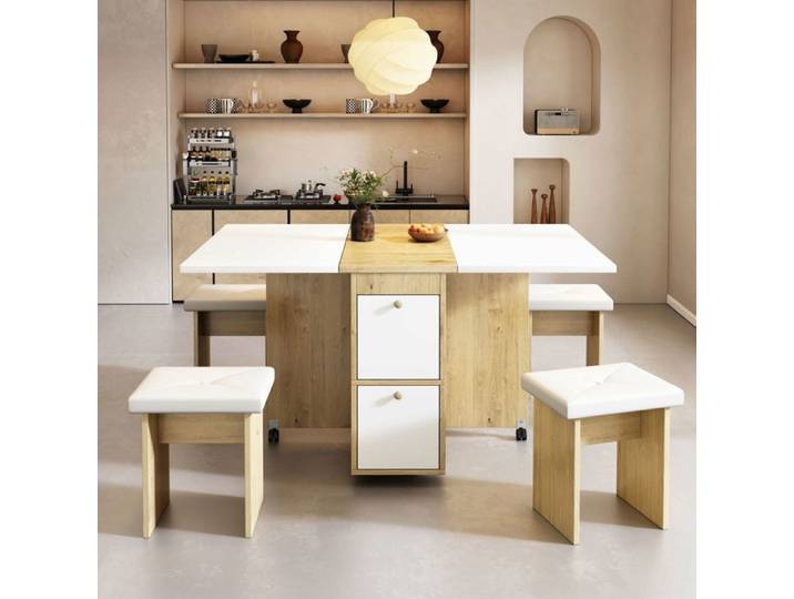 Ensemble table à manger (avec table à manger 4 chaises) table à manger pliante 120*80*75cm table à manger extensible table à ma