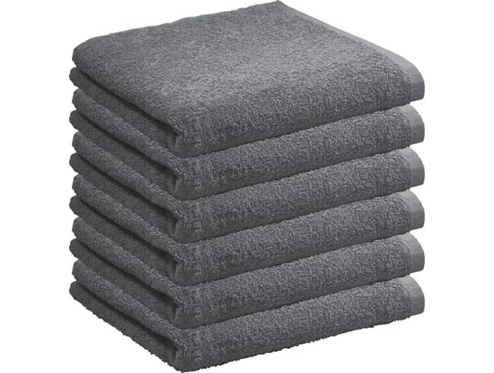 REDBEST Handtuch Oceanside 6er-Pack Leichtfrottier anthrazit Größe 50x100 cm