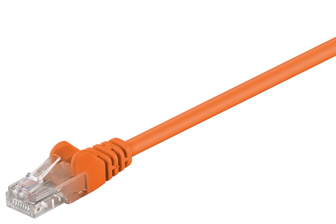 90x Goobay 95239 CAT 5e Patchkabel, U/UTP, orange, 5 m - Kupferummantelter Aluminiumleiter (CCA)