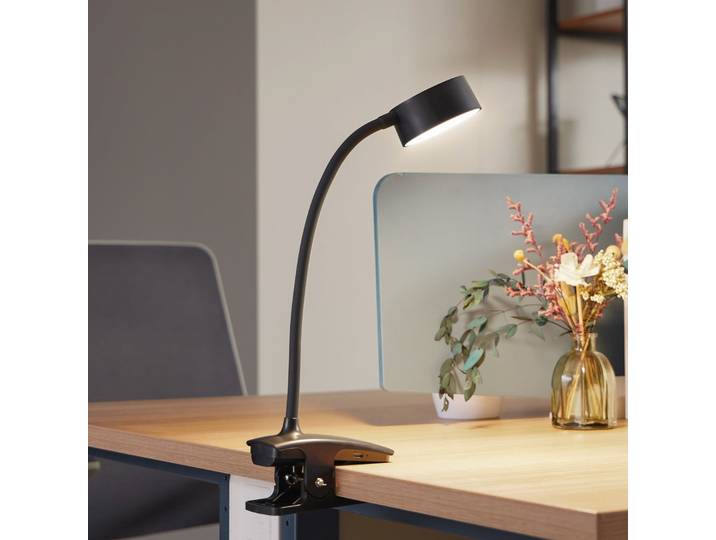 Maori LED Portable Tischleuchte w/Klemme Schwarz - Lindby - Arbeitszimmer / Büro - Modern - Metall - Einflammig