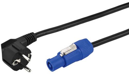 Monacor AAC-115P Strom Anschlusskabel [1x Schutzkontakt-Stecker - 1x PowerCon-Stecker] 2m Schwarz