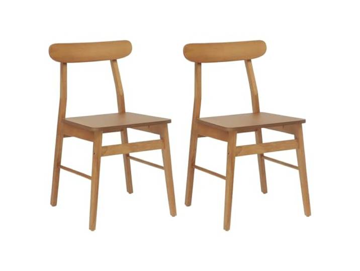 POUFGDR Esszimmerstuhl, 2 Stück, Massivholz, Natur Lackierte Oberfläche, rechteckiges Vintage-Design, Verwendung für Esszimmer, Küche, Büro, Wohnzimmer