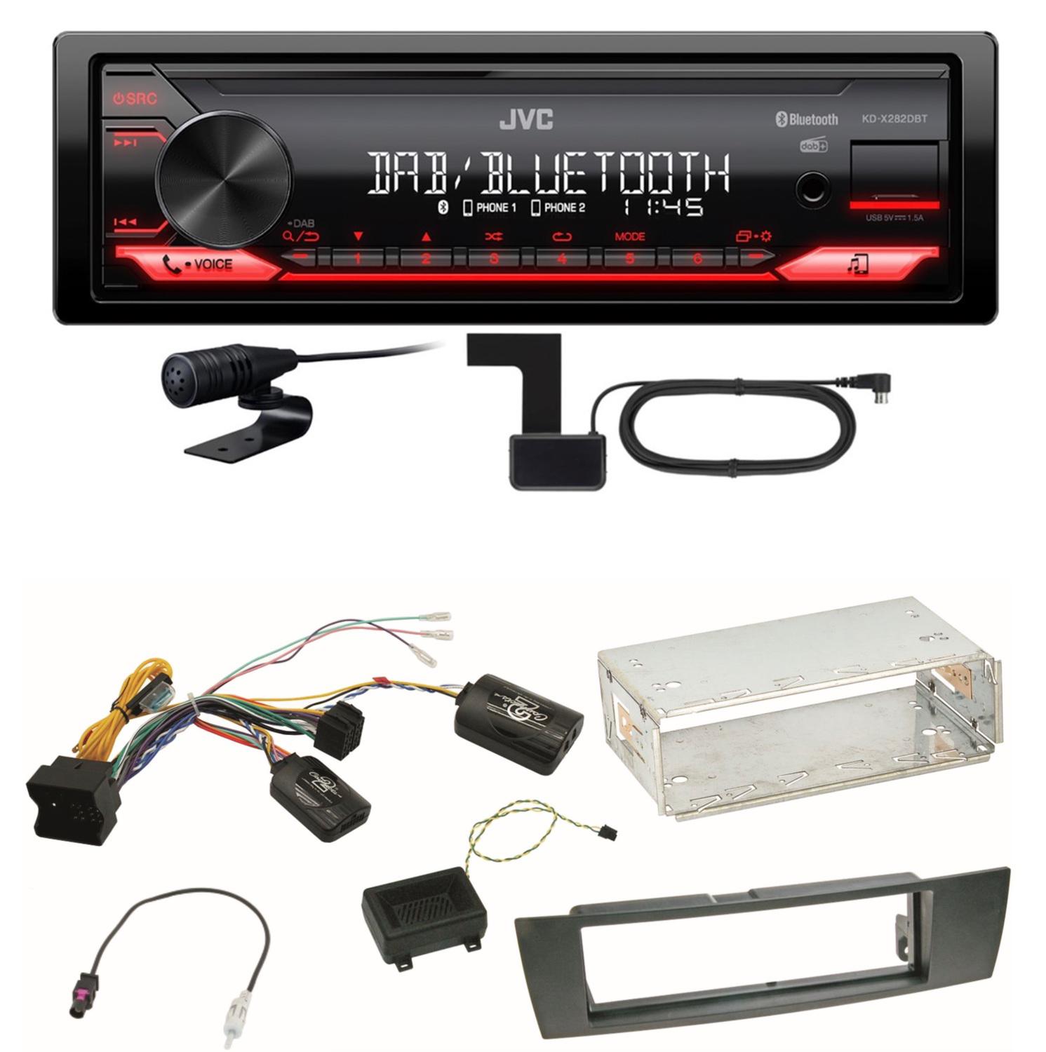 JVC KD-X282DBT Bluetooth Digitalradio Einbauset für BMW E90 E91 E92 E93