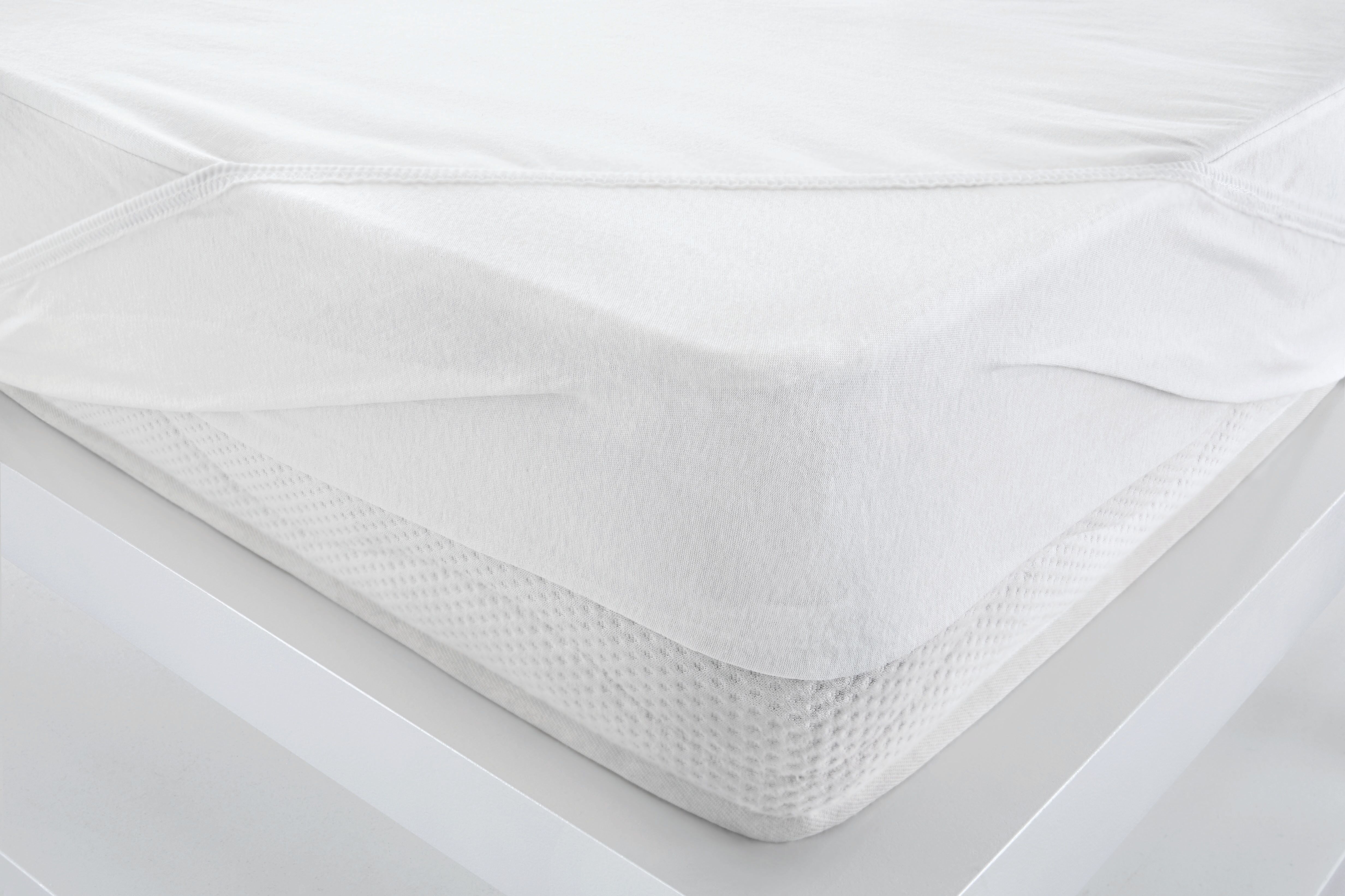 Spannbettlaken PRIMERA "Samu - Der Sichere", weiss (weiß), B:180cm L:200cm, Jersey, Obermaterial: 100% Baumwolle, Bettlaken, Spannbettlaken, FAMILIENHELD mit wasserundurchlässiger PU-Membran, ab Grösse 100x200 cm weiß B/L: 180cm x 200cm, 1 Stk., Jersey, 1