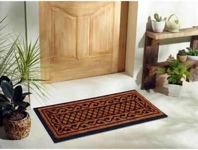 Imports Decor Vine Border Outdoor Coir Non Skid Doormat