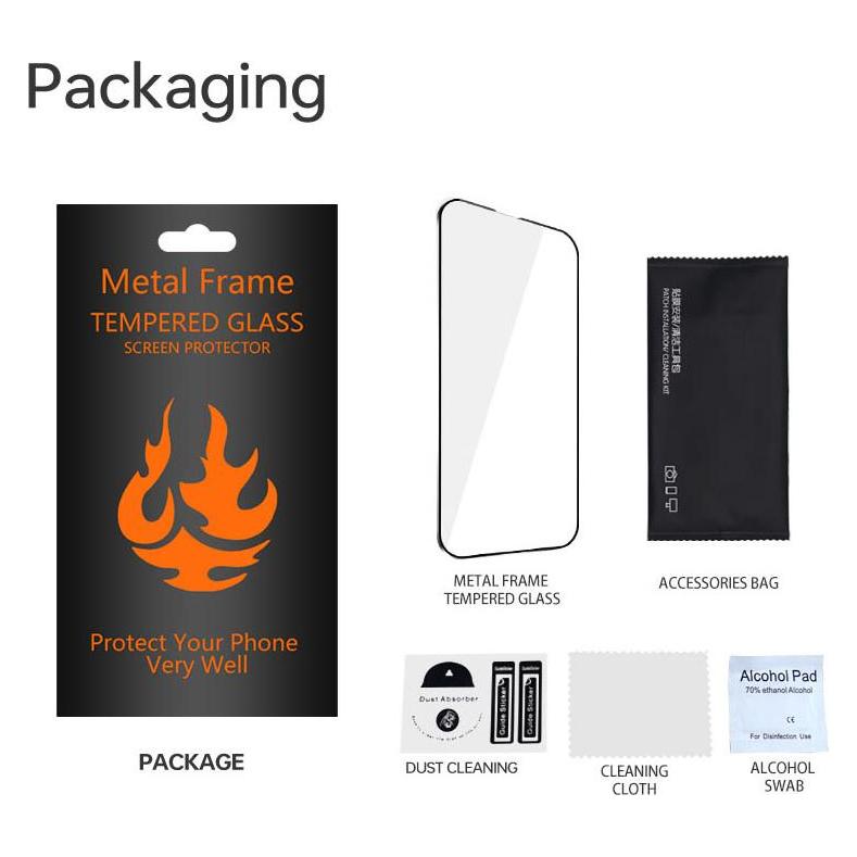 OEM Gehärteter Glasmetallrahmen für Samsung Galaxy S22 Plus / S23 Plus schwarzer Rahmen (Samsung Galaxy S22+, Samsung Galaxy S23+) (49024630)