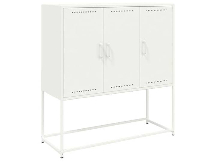 HKTMGDNG Highboard Weiß 100,5x39x107 cm Schrank aus Stahl Vielseitige 6 Fächer im Industrie-Look sorgen für staubfreie Ordnung im modernen Wohnzimmer und Schlafzimmer.