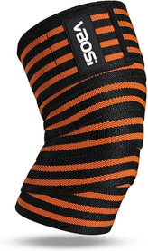 Friendly Fresh Finds Premium Knee Compression Wraps For Weight Lifting And Squat Training orange