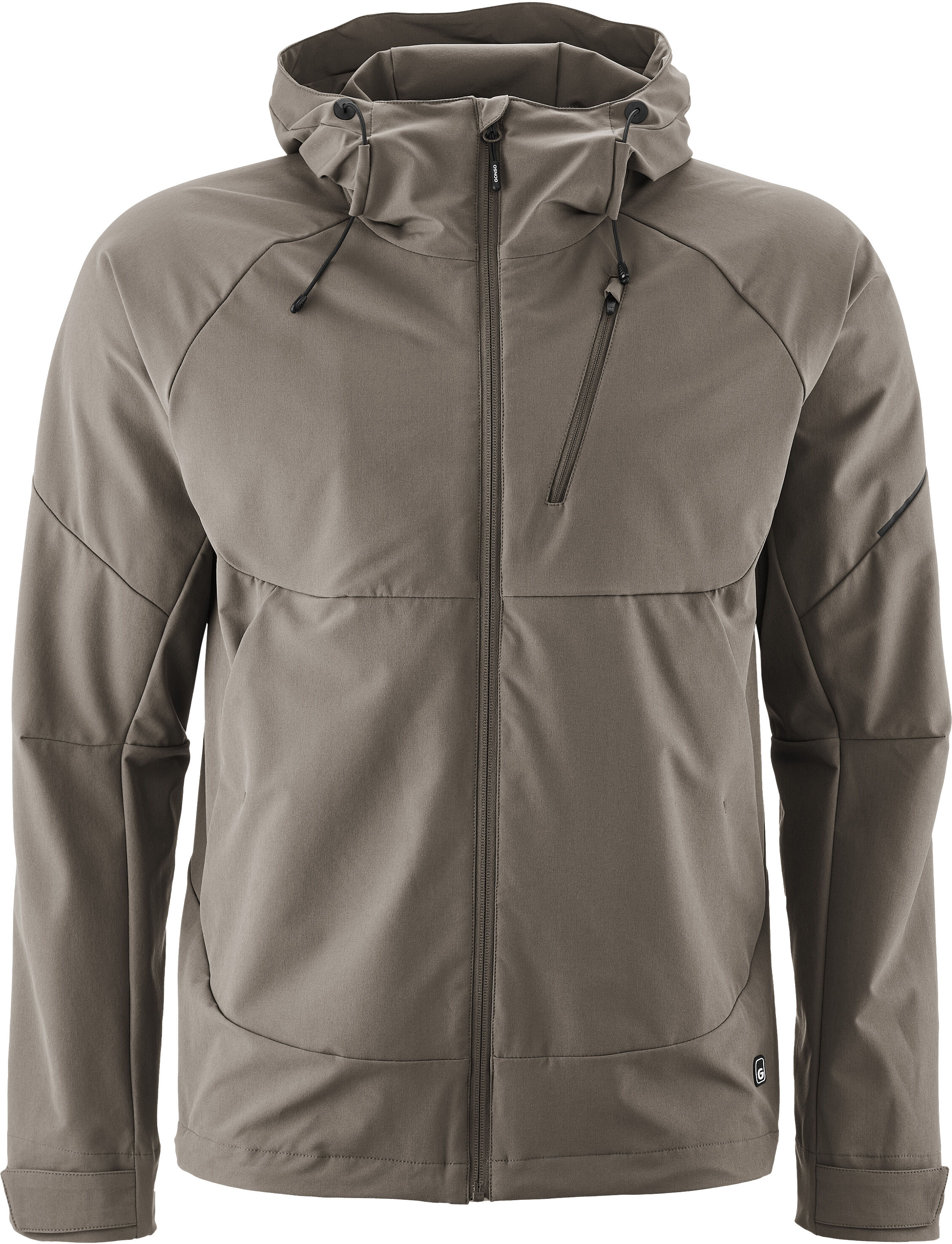 Fahrradjacke GONSO "Trail Jacket M", Herren, Gr. 4XL, grau (terragrau), 90% Polyester, 10% Elasthan, Rundhals, Jacken Fahrradjacke, robuste Herren Radjacke, windabweisende Funktionsjacke, Slim Fit terragrau 4XL