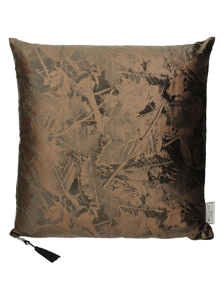 Kersten Kissen ''Leaves'' in Schwarz/ Hellbraun - (L)45 x (B)45 cm - onesize