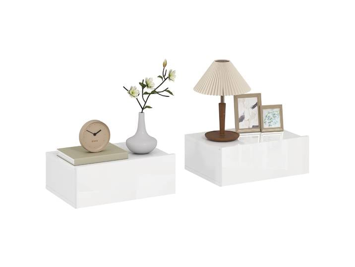 Homcom Lot de 2 tables de chevet murales avec tiroir, tables de chevet pour chambre à coucher, style moderne