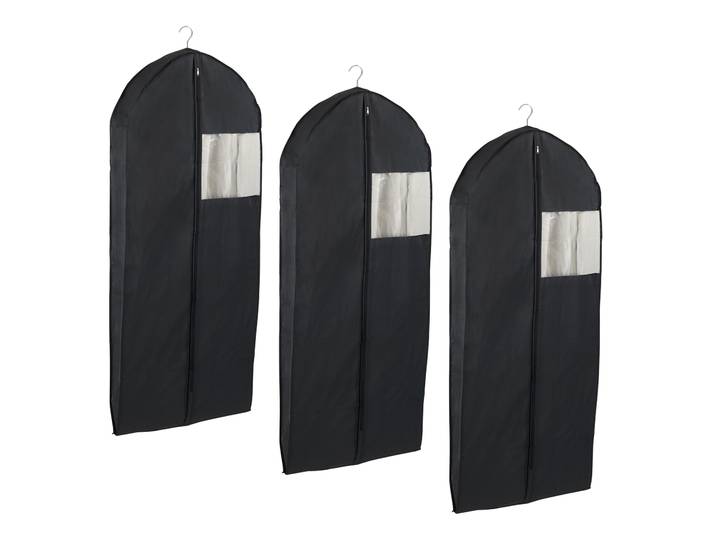 Kleidersack WENKO Modell Deep Black , schwarz, Kunststoff, Kleidersäcke, Kleidersack, Kleiderschutzhülle mit Reissverschluss & Sichtfenster, ideal auf Reisen