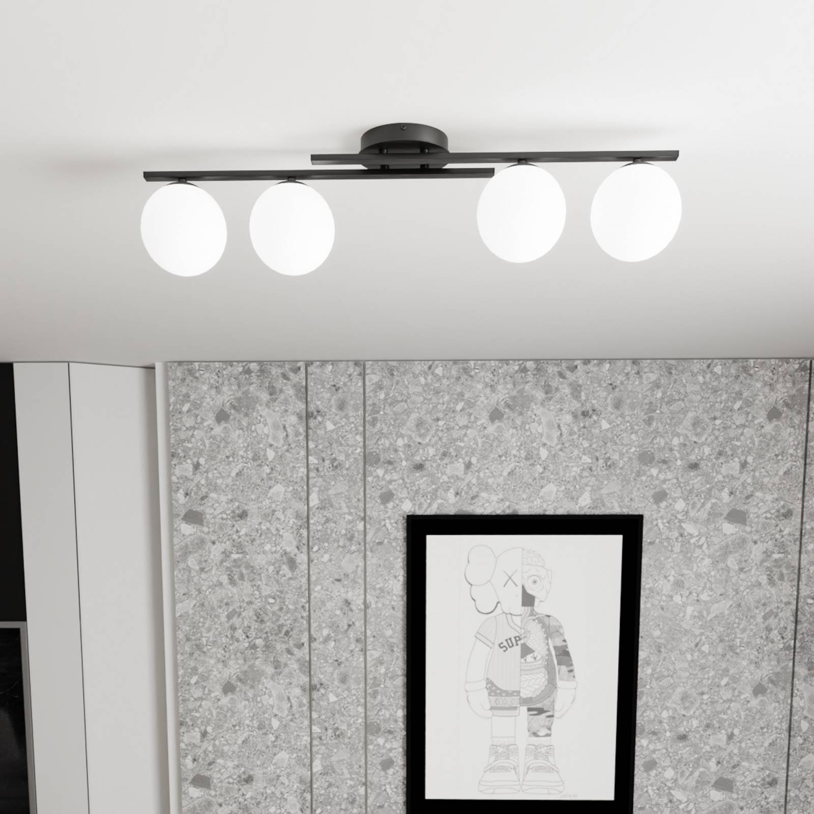 Deckenlampe Kairo EMIBIG LIGHTING, dimmbar, schwarz, für Wohn- / Esszimmer, Metall, Modern, Deckenlampe