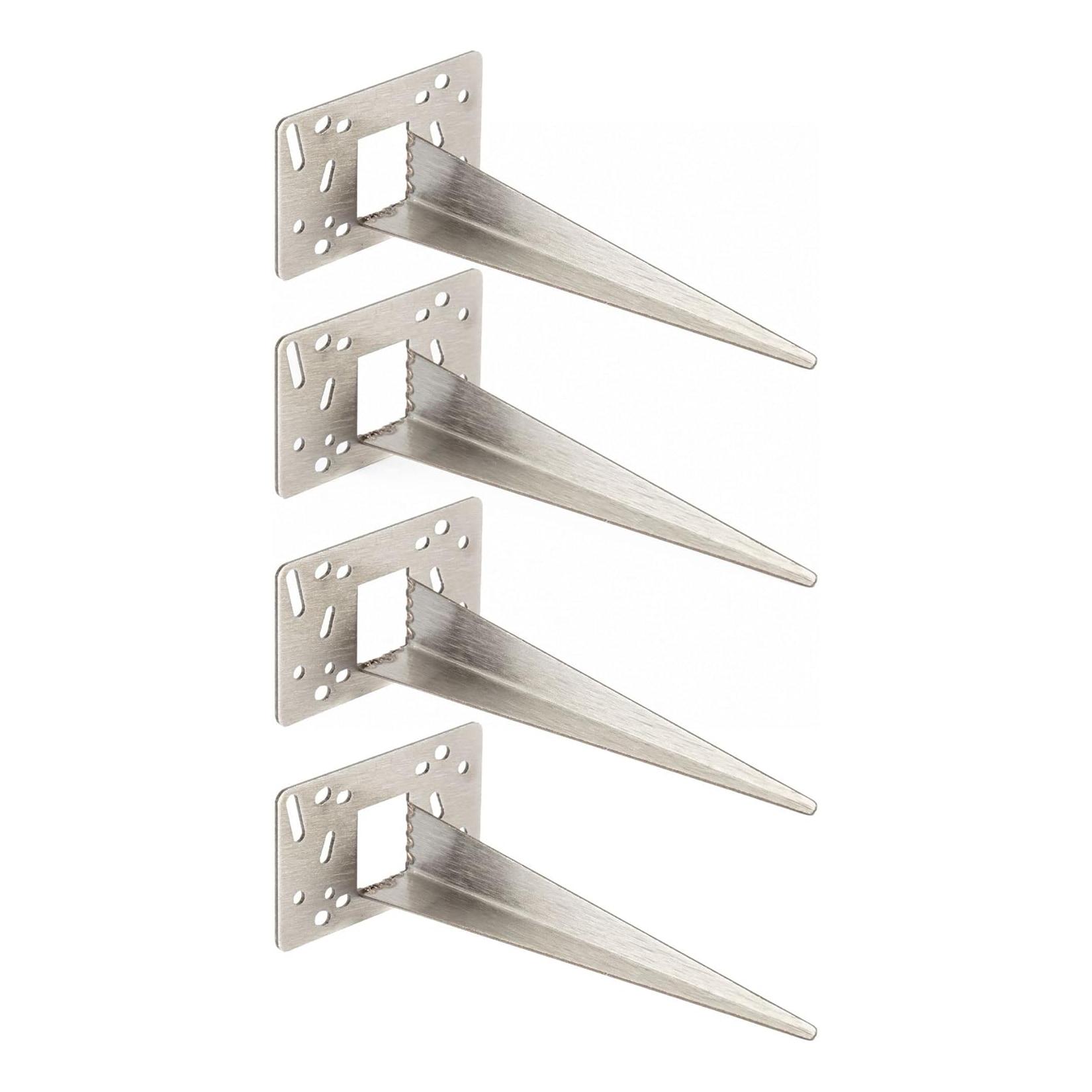 Novatool 4 x Gartenspies 10 x 6 x 18 cm Edelstahl Profi Erdspieße für Lampen Bodenhülse Erdanker Gartenspiess Gartenspieße Gartenzubehör Steckdosensäulen Gartenleuchte Erdspieß
