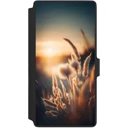 Nivocase Klapphülle für Samsung Galaxy S22 Ultra Handyhülle aus Kunst Leder NIVOflip schwarz Natur Sonne (Samsung Galaxy S22 Ultra), Smartphone Hülle, Schwarz