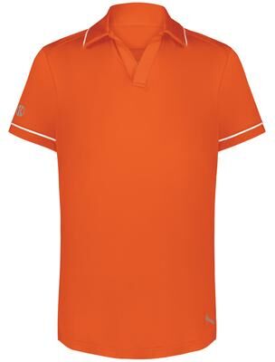 Holloway 222701 Women's Performance Polo Powered by Coolcore Shirt in Orange/White size Medium   Polyester/Elastane