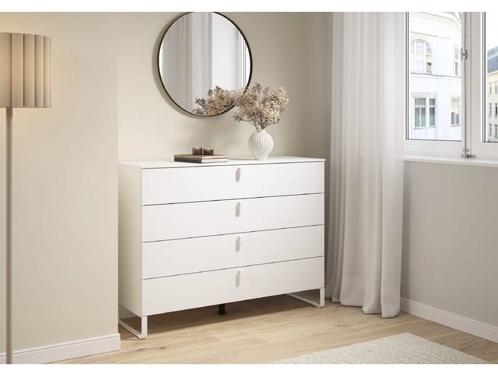 Commode Liora - 91 cm 120cm Blanc/Blanc alpin