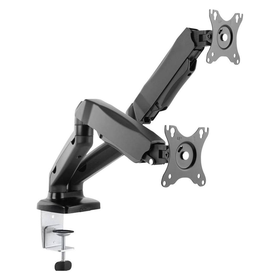 Manhattan 2-fach Monitorhalterung Gasdruck Aluminium (Tisch, 32", 9 kg) (462501)