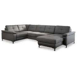 ComfortPlan Wohnlandschaft Girona Mikrofaser Grau Steel