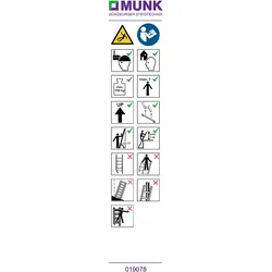 Munk Hinweis-Aufkleber für Sprossen-Anlegeleiter über 3 m (Traverse) - 019154
