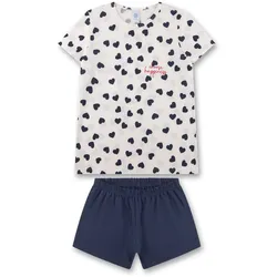 Sanetta Mädchen Schlafanzug - Teens, kurz, Shorty, Baumwolle Blau/Beige / 140