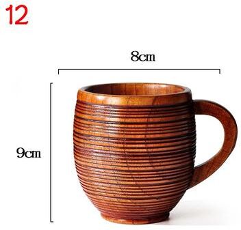 Inspired Living Rustic Spruce Wood Big Belly Mug Handmade Wooden Beer Mug & Natural Coffee Cup 12