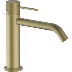 Waschtischmischer Comallo medium mit Zugstangen-Ablaufgarnitur Soft Brass Evenes