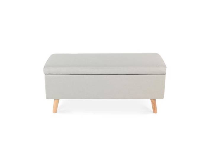 Banquette coffre de style scandinave Eline tissu beige