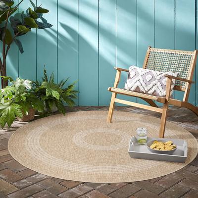 Outdoorteppich AYYILDIZ TEPPICHE "COMILLA 0886", beige, H:8mm Ø:80cm, Polypropylen, Teppiche, Outdoorteppich, Pflegeleicht / Strapazierfähig / In- und Outdoor geeignet