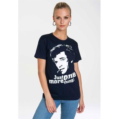 T-Shirt LOGOSHIRT "Columbo - Just One More Thing", Damen, Gr. L, blau (dunkelblau), 100% Baumwolle, bedruckt, normal, Rundhals, Shirts T-Shirt, mit coolem Frontprint