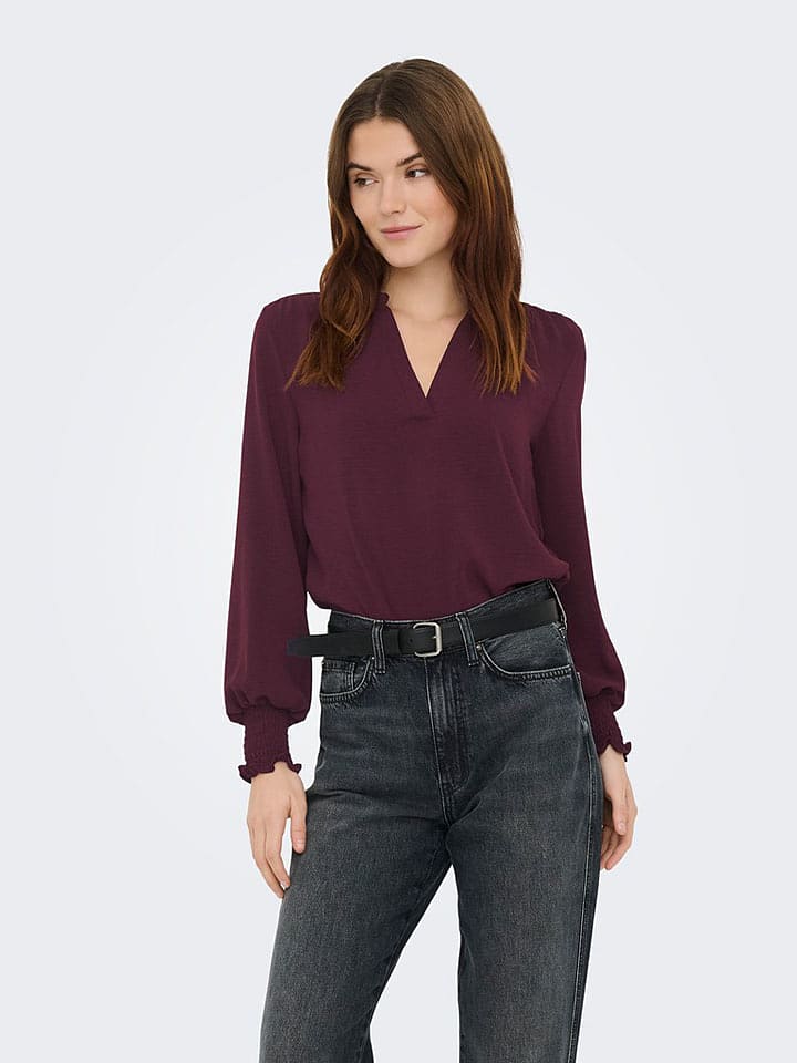 ONLY Bluse in Bordeaux - XL