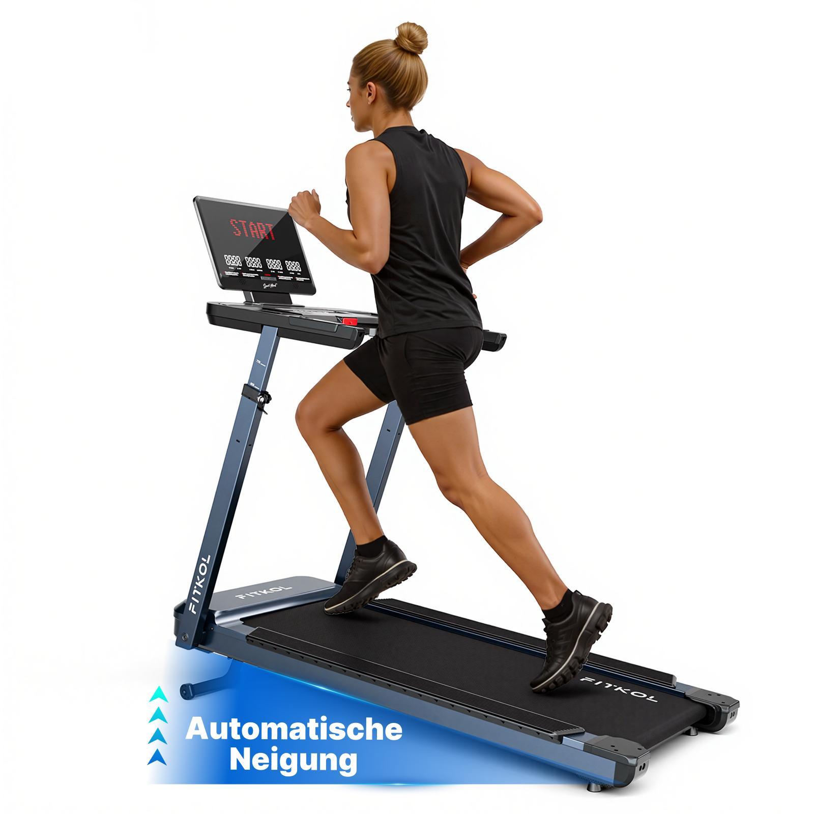 KI-adaptiver smarter Laufband für Zuhause, 15.5 km/h, auto. Steigung & Geschwindigkeit, intelligente Herzfrequenzsteuerung, Echtzeit-KI-Coach, 5.0 HP