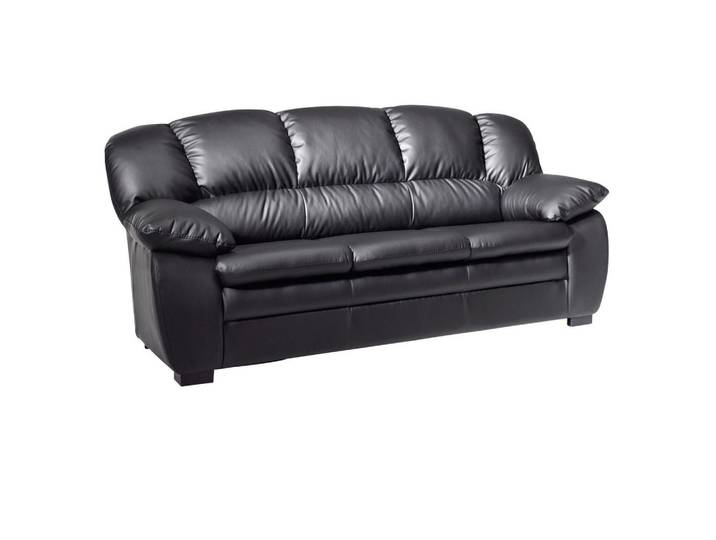 Dreisitzer-Sofa Casino I Schwarz Lederlook