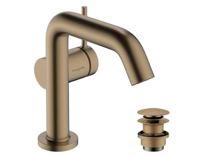 hansgrohe Tecturis S Fine - Mitigeur de lavabo avec vidage Push-Open\, économie d'énergie (CoolStart)\, Robinet salle de bain 110mm\, économie d'eau (EcoSmart+)\, Bronze brossé\, 73320140