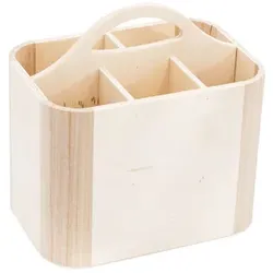 Utensilien-Box aus Holz, 23 x 16 x 17 cm