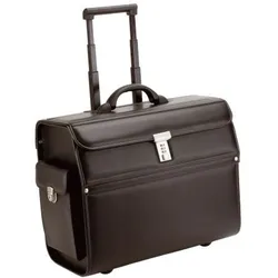 Alassio Pilotenkoffer Mondo 46x38x22cm Lederimitat schwarz Packung mit 3 Stück