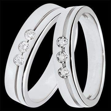 Edenly Olympia Duo-Trauringe â€“ WeiÃŸgold & Diamanten â€“ 9-karÃ¤tiges Gold (3