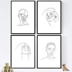 POSTER Set mit 4 Gesichter Frauen 4 A3 Rahmenlos