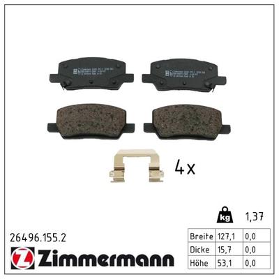 ZIMMERMANN Bremsbelagsatz, Scheibenbremse 26496.155.2 Hinterachse für Tesla
