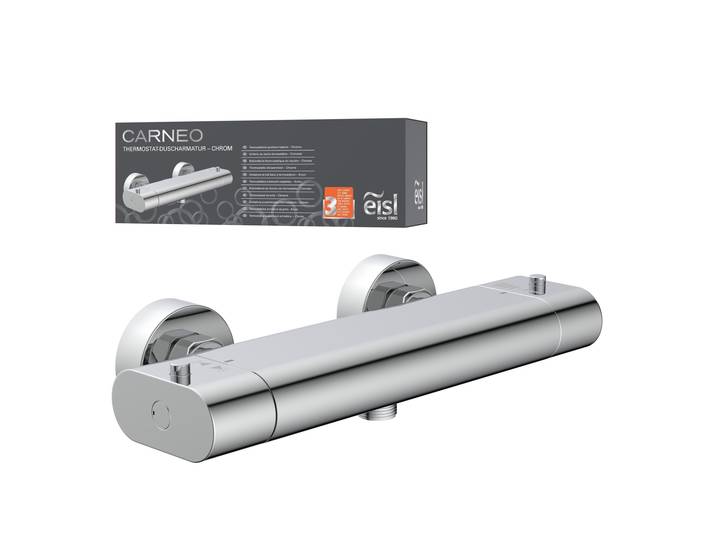 Brausethermostat EISL Carneo , grau (chromfarben), B:27,2cm H:12cm T:11,3cm, Armaturen, Brausethermostat, mit Thermostat, Mischbatterie Dusche, Duschthermostat in Chrom