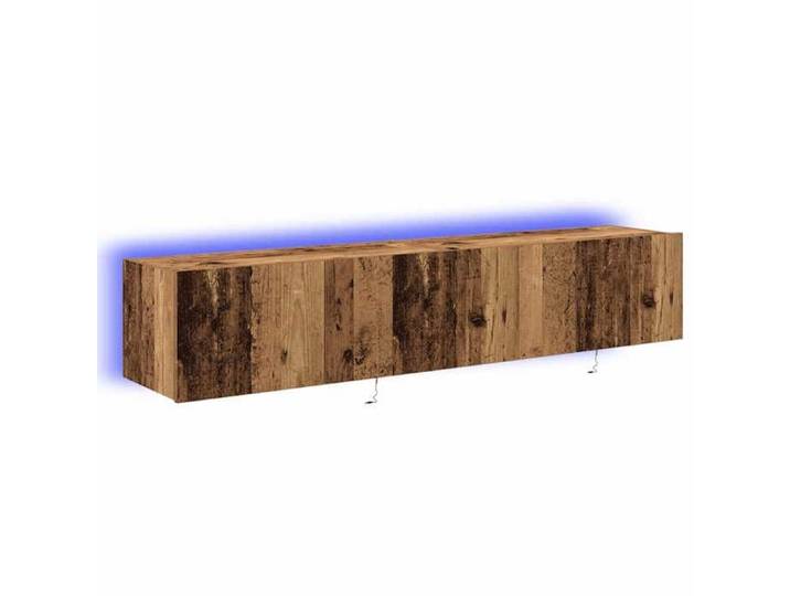 Cabinet TV rustique - PARAJ - Meuble TV/HIFI - mural Montage mural 2 pcs - pour chambre/salon - Bois Ancien 80x35x31cm9595396