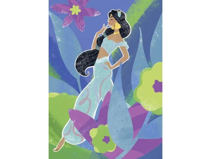 Komar Wandbild- Disney Princess Jasmine in Blue - Größe 50 x 70 cm - Poster, Kinderzimmer, Dekoration - gerollt ohne Rahmen
