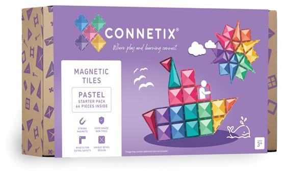 Connetix Magnetische tegels startpakket in pastelkleuren, 64 stuks