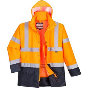 Portwest Arbeitsjacke Executive 5-in-1-Jacke, S768, Warnschutzjacke, orange-marine, wasserdicht,Gr.XXL