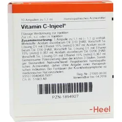 VITAMIN C INJEEL Ampullen 10 St Ampullen