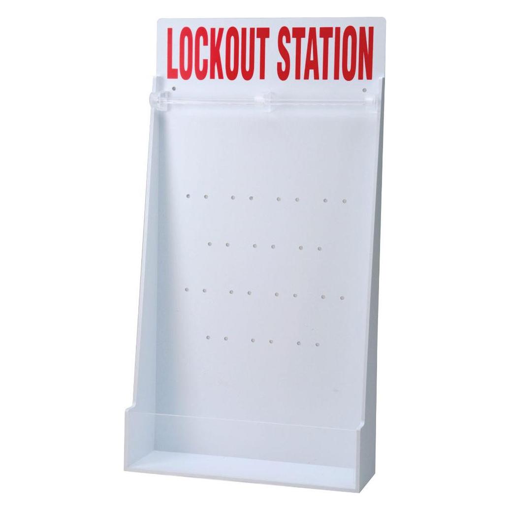 Brady Kleine Lockout-Station, Polysterol, Weiss, 591 x 311 x 97 mm, Beschriftung: LOCKOUT STATION ( (050997)