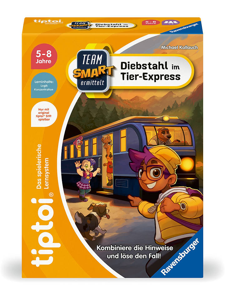 Ravensburger tiptoi® Team SMART ermittelt: Diebstahl im Tier-Express - ab 5 Jahren - onesize