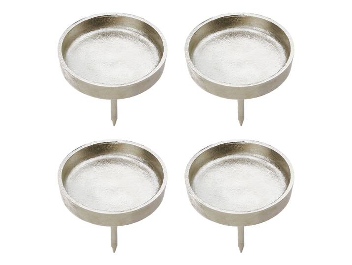 Kerzenpick ADVENT 4er-Set Ø 8cm Silber/Silber