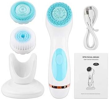 Uplift Treasures 3 In 1 Electric Facial Cleansing Brush Sonic Face Massager blue No Box
