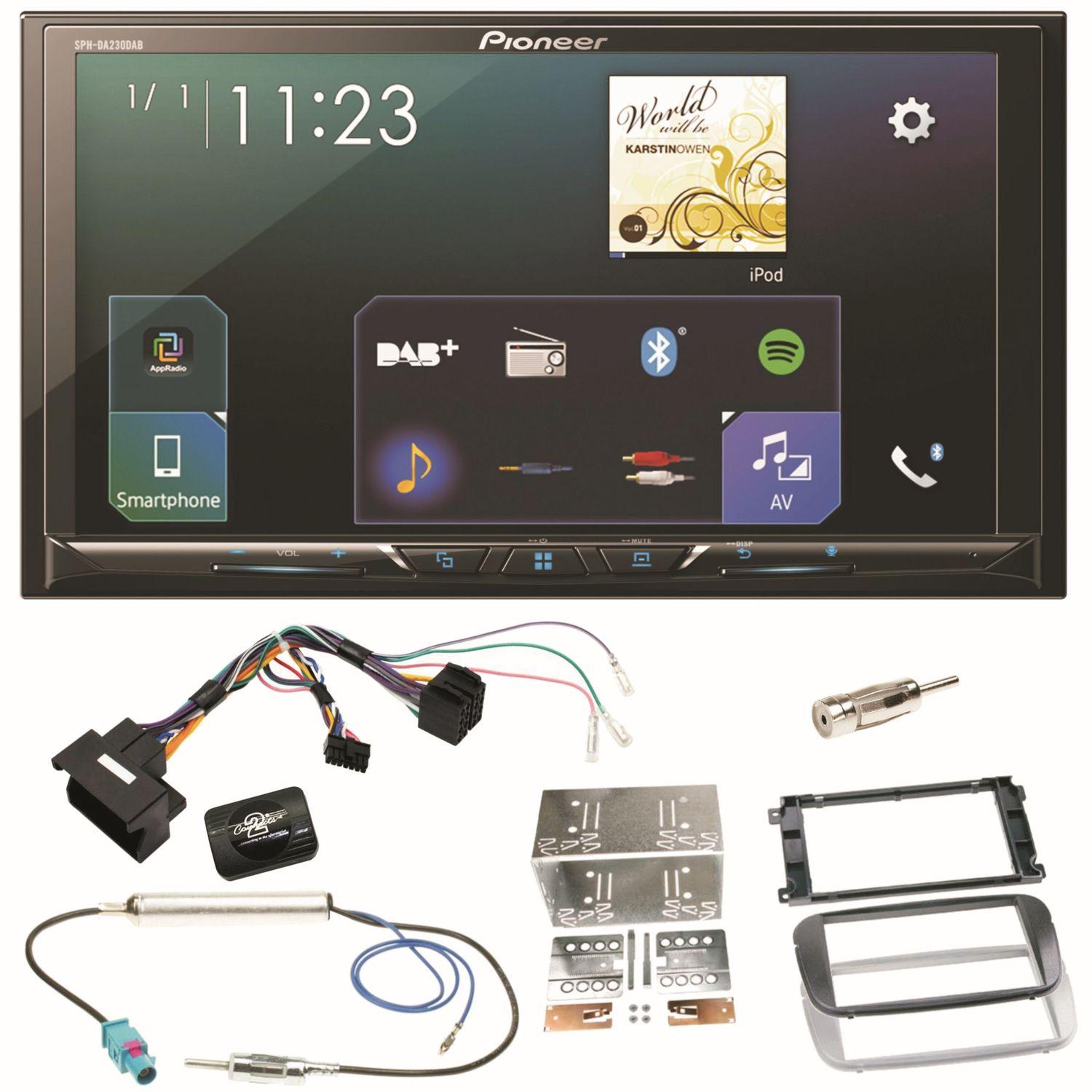 Pioneer SPH-DA230DAB Bluetooth USB Einbauset für Ford Focus Mondeo S-Max Galaxy